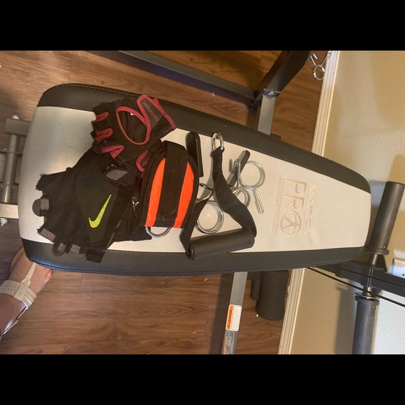 Weight set with weights and bars and bench!! - Picture 3 of 8